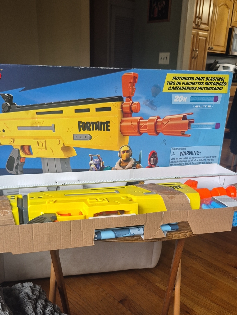 New With Box Motorized Dart Blaster Toy - Yellow